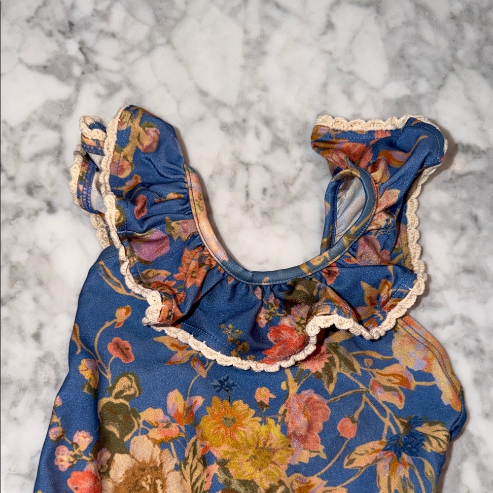 Zimmermann Blue Floral Kids Swim 2Y - Picture 3 of 10